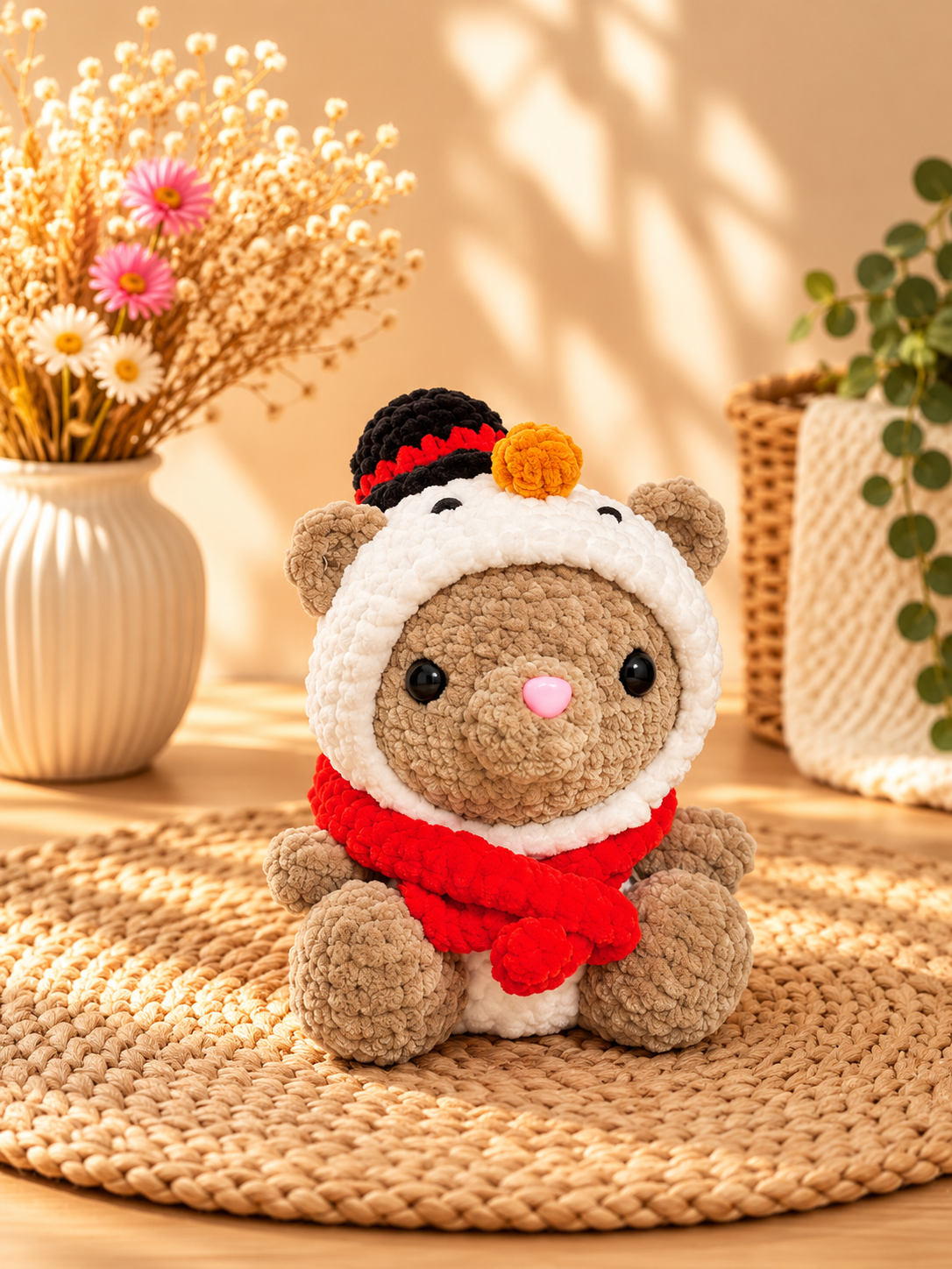 Teddy im Schneemann Kostüm